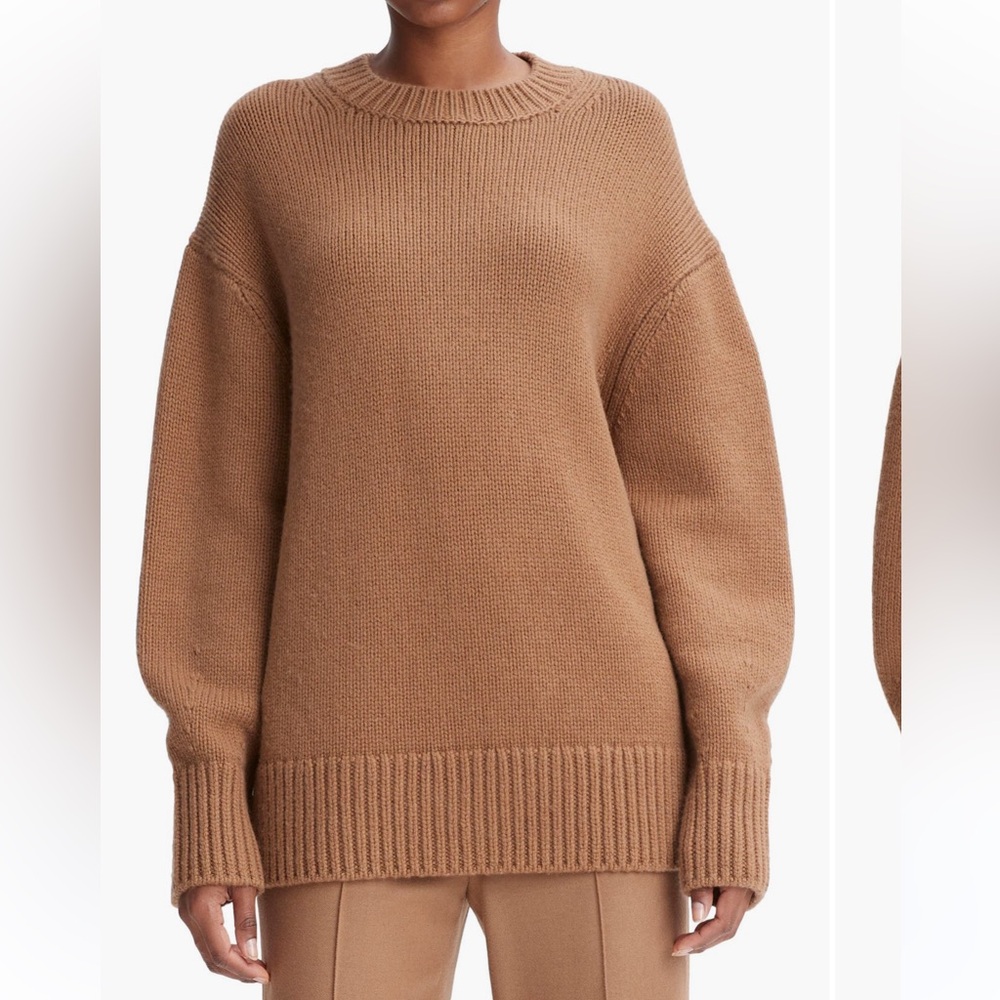 Vince Oversize Balloon Sleeve Wool & Cashmere SweaterMINK, Size Large NWT
